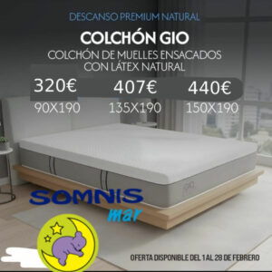 Colchón muelles ensacados con látex natural GIO