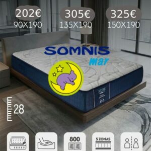Colchón muelles ensacados + viscoeslástica NUBE OFERTA