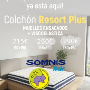 Colchón muelles ensacados + viscoeslástica RESORT PLUS ¡OFERTA!
